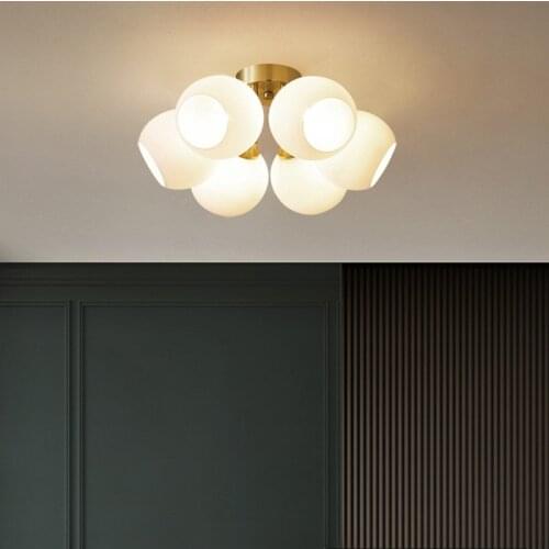 Nordic Copper Ceiling Lamp Warm and Romantic Bedroom Lamp Simple Modern Creative Personality Corridor Aisle Lamps