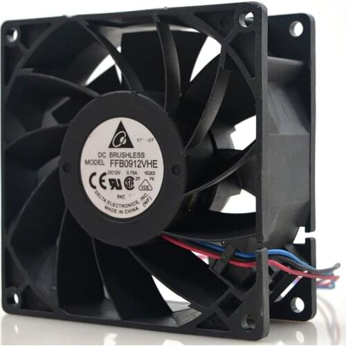 90mm powerful fan For Delta FFB0912VHE 9CM 9038 90X90X38MM DC 12V 0.75A Large air volume Chassis cooling fan