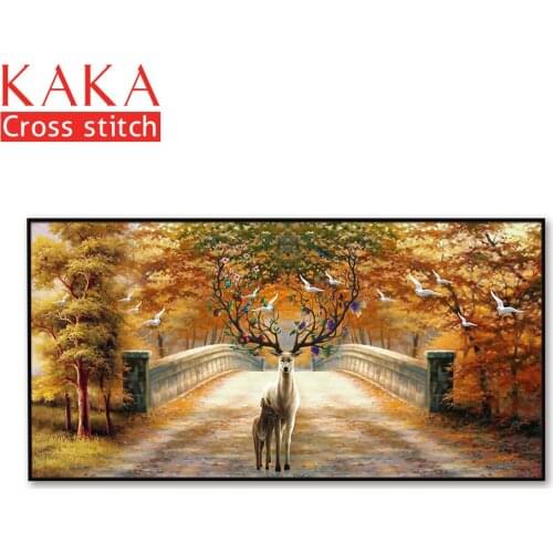 Cross stitch kits,Embroidery needlework sets with printed pattern,11CT-canvas for Home Decor Painting,Animals Full NCKA098