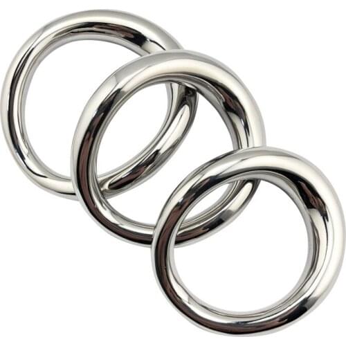 New Stainless Steel Cock Ring Penis Bondage Penis Ring Scrotum Stretch Chastity Belt Sexy Ball Stretcher Adult Sex Toys