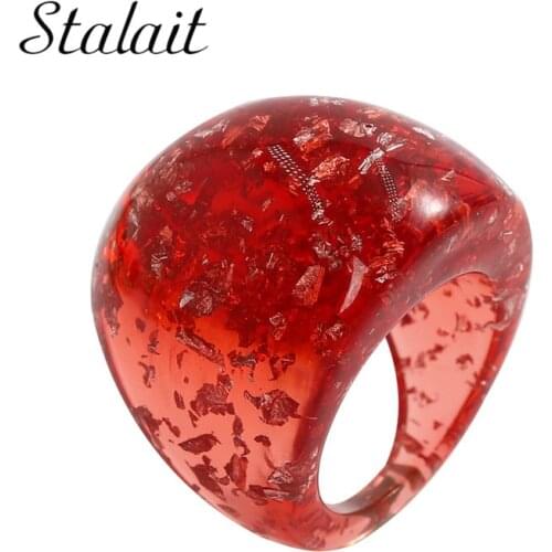 New Arrival Trend Colored Glaze Color Rings Acrylic Resin Candy Color Ring Souvenir Jewelry Luxuri Design Fashion Ring