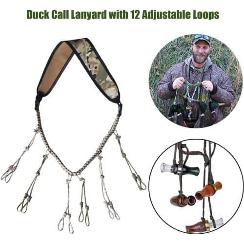 Hunting Duck Call Lanyard Cord Hunter Game Call Lanyard Hunting Decoy Rope With 12 Adjustable Loop.s For Duck Dog Whistle Sling