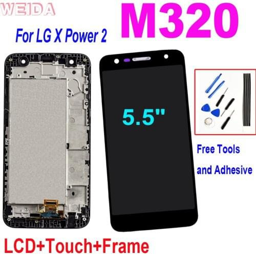 Original 5.5" LCD For LG X Power 2 M320 LCD Display Touch Screen Digitizer Assembly with Frame for LG X Power 2 Display