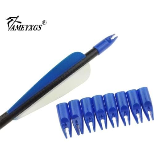 20pcs Archery Plastics Arrow Nocks For 8mm OD Outer Diameter Wood Arrow Nock Hunting Archery Arrow Tail Accessories