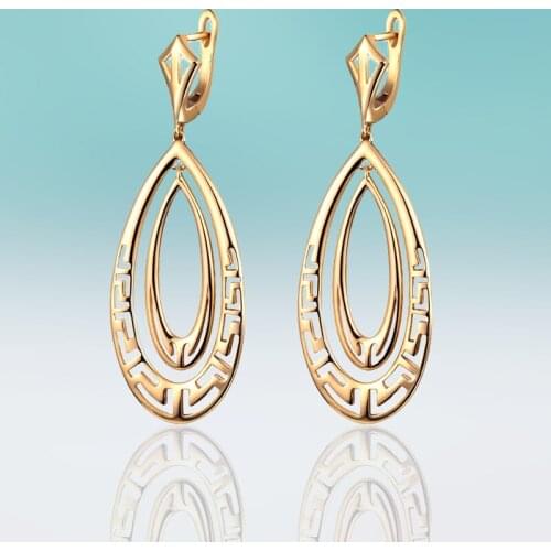 Simple Gold Silver Color Drop Earrings for Women Hollow Out Metal Copper Geometric Earrings Fashion Big Drop Earrings Gift