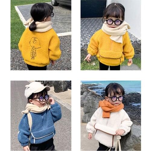 Retro Pullover Spring Winter Girls Fleece Cotton Hoodies Sweatshirts Kids Teenagers Outwear Children Clothes Plus Velvet High Qu