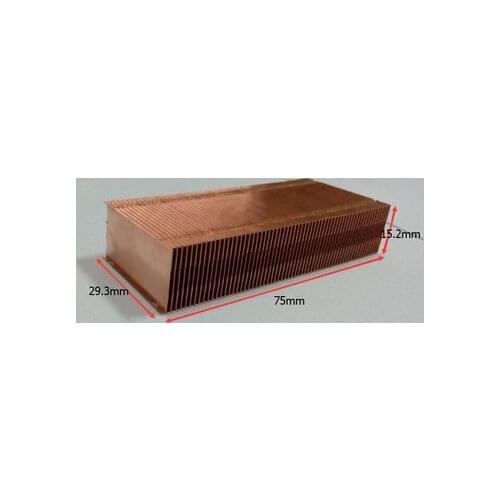 75*29.3*15.2mm Pure Copper Radiator Copper Cooling fins Copper fin Can be DIY longer heat sink radiactor fin Coliing fin