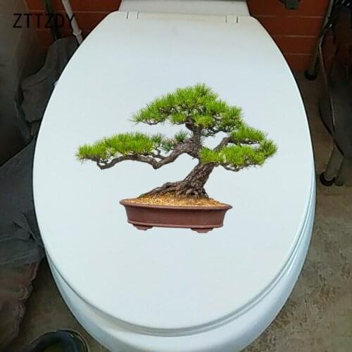 ZTTZDY 24.9×18.4CM Potted Plants Creative Home Living Room Wall Stickers Personality Toilet WC Decor T6-0076
