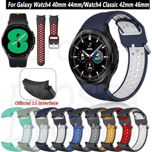 20mm Silicone Sport Strap For Samsung Galaxy Watch 4 Classic 42mm 46mm Bracelet Wrist Band For Galaxy Watch4 40mm 44mm Accessory