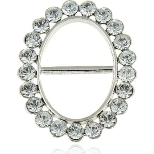 Cute Crystal Silk Scarf Buckle Brooch Simple Women Shawl Ring Clip Scarves Fastener Brooches Wedding Jewelry Accessories Gift