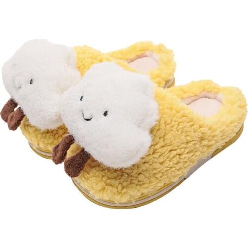 Children Slippers Winter Lamb Wool Clouds Indoor Kids Shoes For Baby Girls Toddler Keep Warm Home Slipper Non Slip Soft Slippers