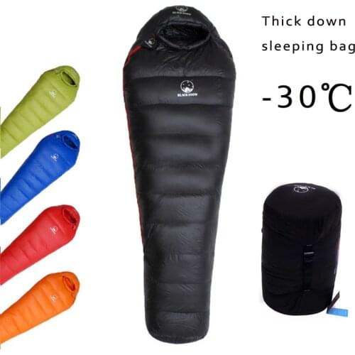 Thickness for Winter cold weather Adult Mummy 95% White Goose Down Thermal Sleeping Bag Camping Hiking