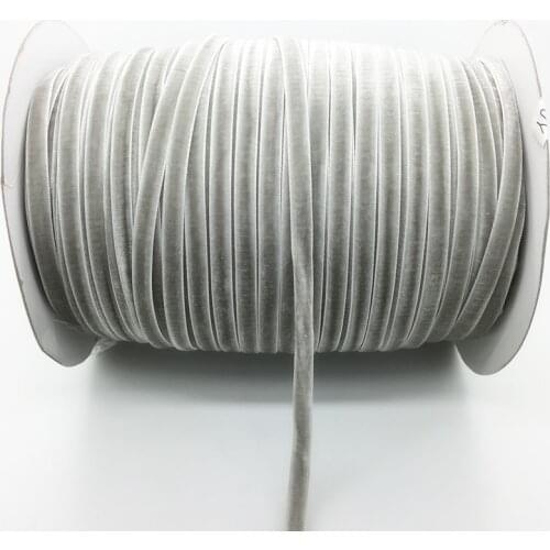 Free Shipping 5 yds 1/4 "(6mm)Wide Gray Velvet Ribbon Vintage Headband Clips Bow Decoration #6mRS11