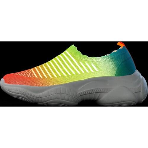 Womens shoes casual 2021 outdoor running sneakers elastic non-slip flying woven light mesh breathable vulcanized shoes