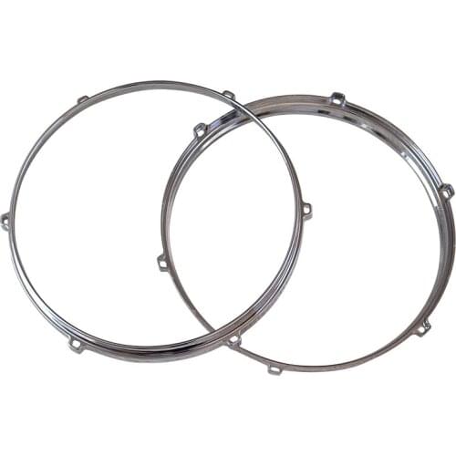 12 Inch 6 Hole Drum Rim aluminium Die-cast Snare Drum Hoop Silver Color 1 Pair