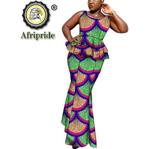 2019 african dresses for women AFRIPRIDE dashiki bazin riche ankara print dress pure cotton spring&autumn wax batik S1825070
