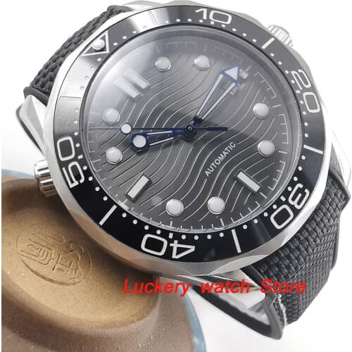 41mm no logo gray dial Luminous saphire glass;black Ceramic Bezel Automatic movement mens watch-BA94