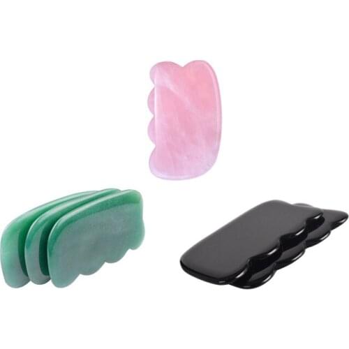 95X55mm Facial Beauty Tool Comb-Shaped Natural Jade Crystal Guasha Scrapping Plate Body Neck Massage Skin Spa Stone Anti Wrinkle