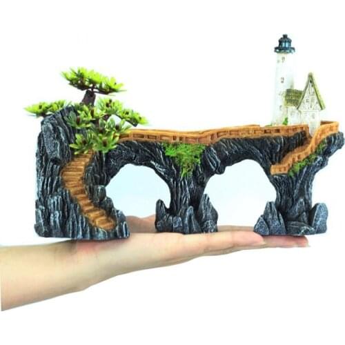 Fish Tank Aquarium Accessories Jewelry Resin Rockery Ornament House Aquarium Landscaping Fish Tank Decoration Craft Pet Supplies