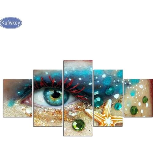 3d Diamond embroidery full drill Diamond painting 5 Pieces ,"eye" 5d diy diamond painting Cross Stitch mosaic diamond handmade