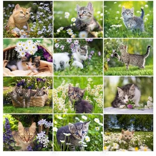 Diy Cat 5D Diamond Painting Full Square Drill Handmade Gift Diamond Embroidery Animals Resin Cross Stitch Kits Home Decoration