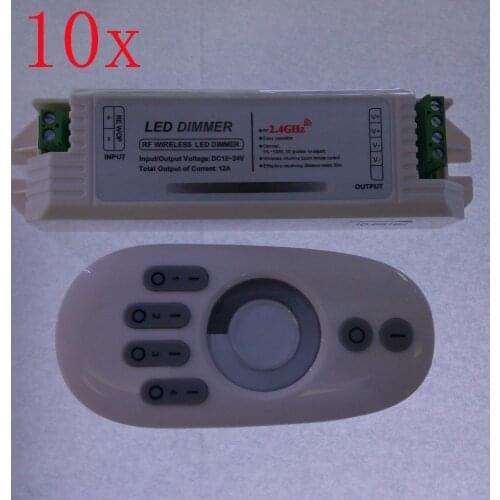 FREE DHL 10sets/lot DC12V/24V 12A 4-zone 2.4G RF LED Dimmer Touch Screen Panel Controller for single color LED Strip