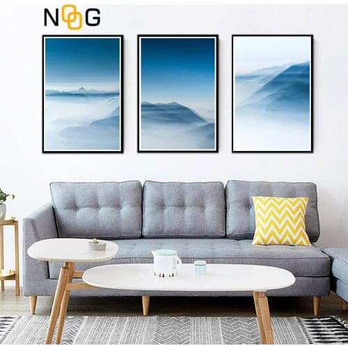 NOOG Nordic Decoration Mountains Lanscape Wall Art Canvas Poster and Print Canvas Painting Decorative Picture for Living Room