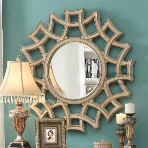 European Art Decorative Mirror Hallway Mirror Sofa Background Wall Hanging Mirror Bathroom Wash Mirror