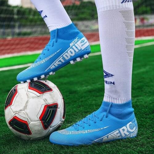 Soccer Shoes For Men High Ankle Football Boots Turf Spike Soccer Cleats Outdoor Grass Sneakers Futsal Training Football Shoes
