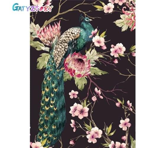 GATYZTORY 60x75cm Frame Diy Oil Painting By Bumbers Kits Animals Abstract Acrylic Paint By numbers For Adults Home Decor