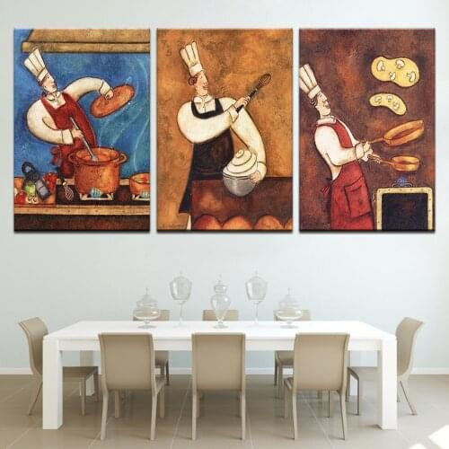 Wall Picture Personality Cook Oil Painting Food Wall Art Canvas Painting Poster Bakery Restaurant Kitchen Living Room Home Decor