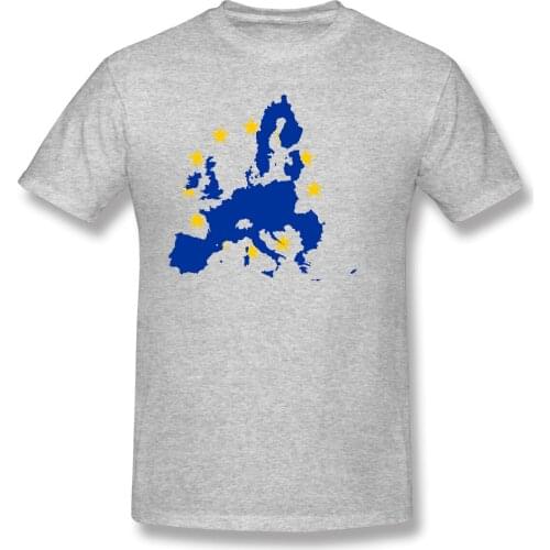 Flag Map Of European Union Classic Mens Basic Short Sleeve T-Shirt Funny R301 T-shirts Eur Size
