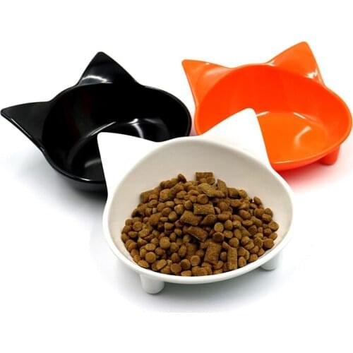 Pet Feeder Cat Bowl Shallow Cat Food Bowl Non Slip Dish Puppy Wide Cat Feeding Water Bowls for Relief of Whisker Fatigue
