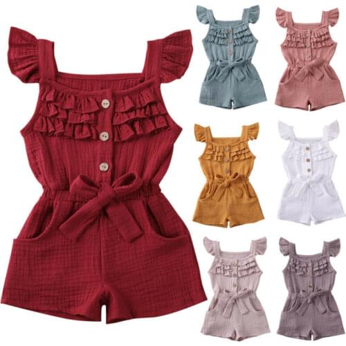 Lioraitiin 0-5T Newborn Toddler Baby Boy Girls Romper Bodysuit Sunsuit Outfit Clothes Playsuit