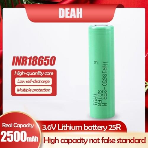 1PCS Original 18650 2500mAh Li-ion Rechargeable Battery For Samsung INR18650 25R 20A Discharge Electric Tools Flashlight Battery