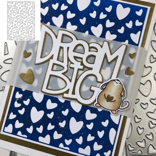 Numerous Love Hearts Doodle Rectangle Cover Metal Cutting Dies For Craft Paper Scrapbooking Album Decor Making Die Cut 2020