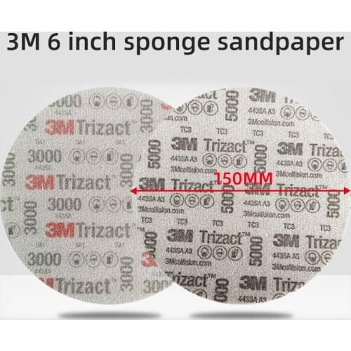 6 Inch 150mm Dry Wet Sponge Sandpaper Disc Back Velvet 3000/5000 Grit Abrasive Tools For Grinding 3M sandpaper
