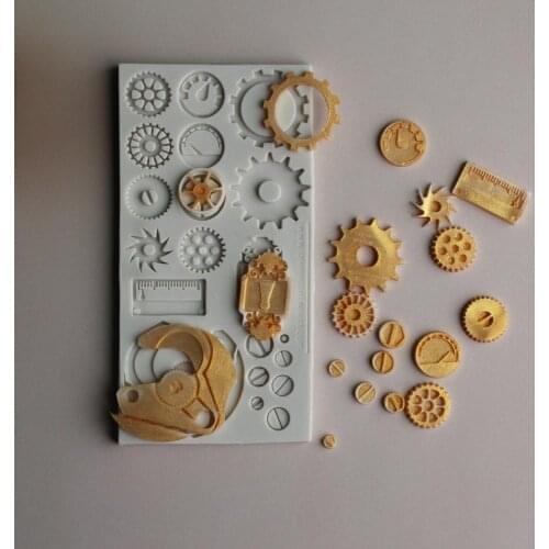 Industrial Machinery Gear Silicone Mold Fondant Cakes Decorating Mould Sugarcraft Chocolate Baking Tool Gumpaste Art Form
