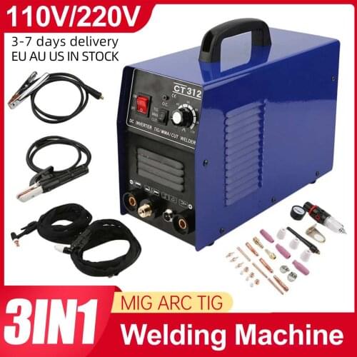 CT312 AC220V 3in1 MIG TIG MMA Cut Welder Inverter Gasless Welding Machine 120A Plasma Cutter Multifunction Welding Equipments