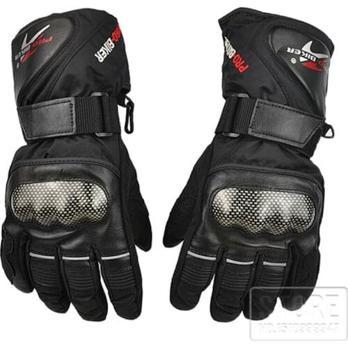 PRO-Biker Riding Motorcycle glove Carbon Fiber Full Finger Gloves Winter Warm Waterproof glove Windproof Sports Racing Gloves