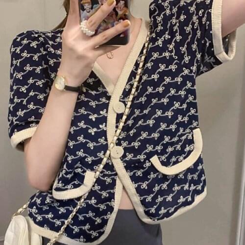 French gentle style short sleeve shirt topwomens spring summer 2021 new design feeling small crowd light mature temperament top