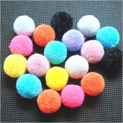 50pcs pompon ball round shape polyester material size 1.5mm 2.0mm 3.0mm mix colors for garments caps jewelry findings