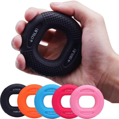 Silica gel grip strenger adjustable size for male forearm muscle five-finger strength training rehabilitation grip strength ring
