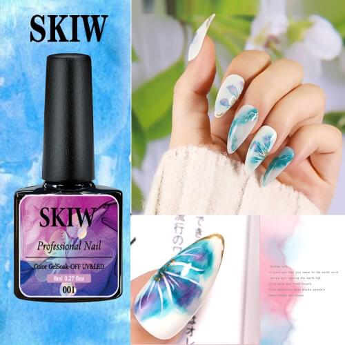 SKIW Blooming Gel Nail Polish Gel Uv Art White White Art Design Set Sculpting Colors Gel Designs Neon Milky White Red Blue