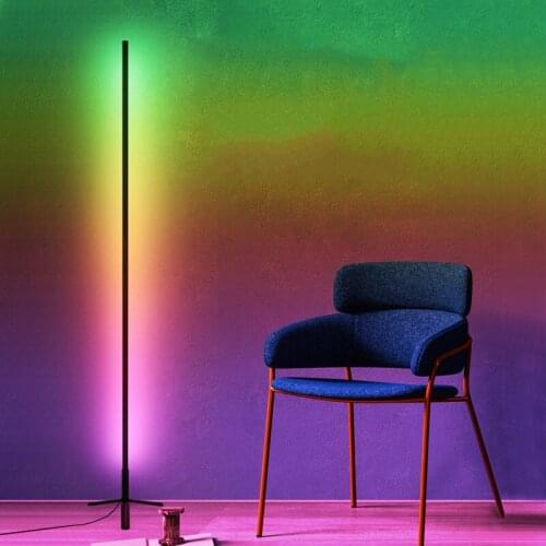 Modern LED RGB Corner Floor Lamp Atmosphere Light Lights Colorful Bedroom Bedside Corner Stand lights Indoor Standing Lighting