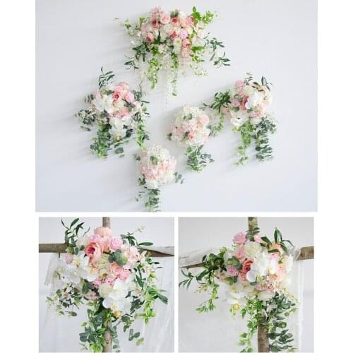 SPR European style DIY Wedding stage decor artificial flower wall Arch silk rose peony plant mix design decor flower wall