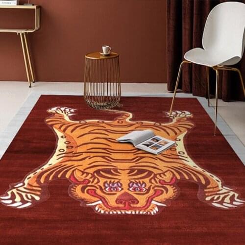 New Tiger Pattern Carpet for Living Room Cartoon Kids Room Carpet and Rugs Anti Slip Bedroom Floor Mats Home Decor Bedside Rug