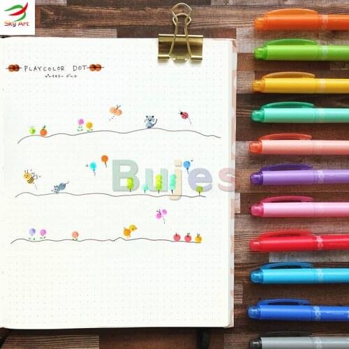 Tombow Play Color Dot Twin tip Aqueous marker pen Choose from 12 Colors WS-PD,Aqueous sign pen.Stamp 5mm Extra Fine Pen 0.3mm