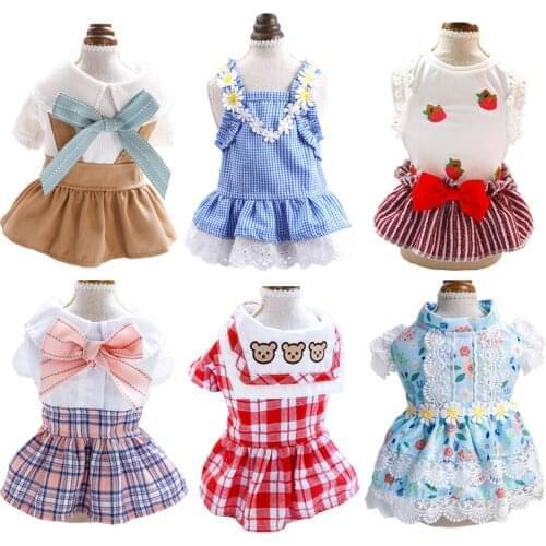 Spring Summer Luxury Female Dog Dresses for Small Dogs Cute Puppy Girl Clothes for Pomeranian Lace Wedding Dress Cat Outfit