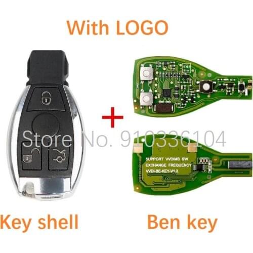 VVDI BE Key Pro For Benz V1.5 PCB Remote Chip Improved Version Smart Key Shell With Logo Can exchange MB BGA
